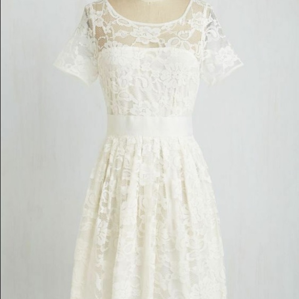 ModCloth “Adrift on a Cloud” lace A-line dress